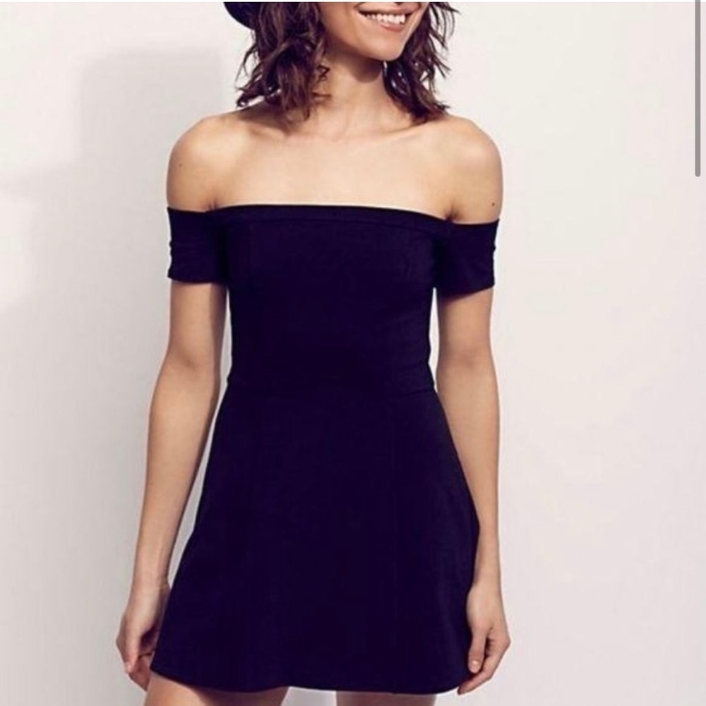 Free People Dress Black Mambo Off Shoulder Boho Mini Womens Small S